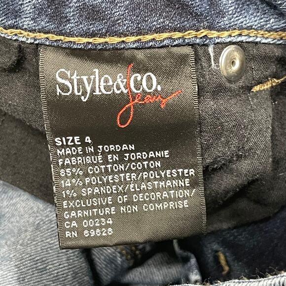 Style co Curvy Jeans Women Size 4 Dark Blue Denim Cotton Minimalist Casual - Picture 5 of 6